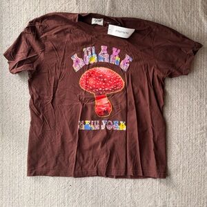 Awake New York Brown Graphic Tshirt Top